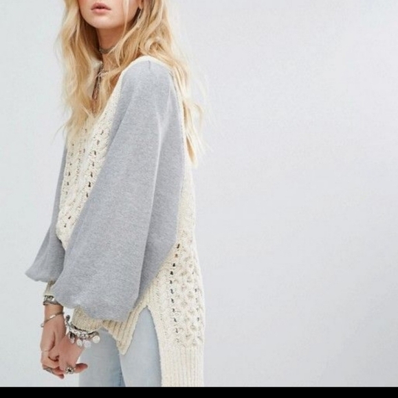Free People Sz M/L Hideaway Cable Knit Sweater Top Longline OB652896 - Picture 15 of 15